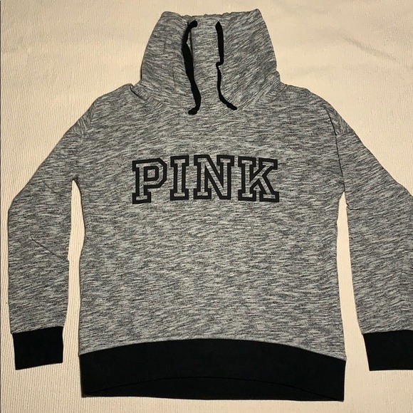 NEW PINK Victoria's Secret Cowl Neck Sweatshirt - Picture 1 of 8